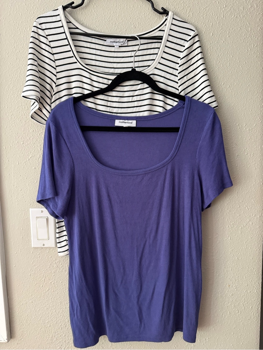 Motherhood Maternity ribbed square neck tops bundle